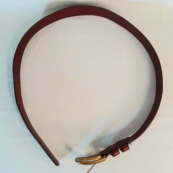 Liz Claiborne Top Grain Oil Tan Leather Belt 34 Unisex Waist Walnut Brown - Picture 6 of 14